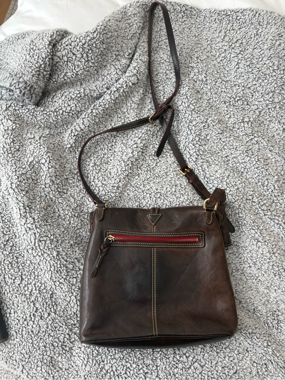 Dooney & Bourke Dark Brown Leather Crossbody Bag - Picture 2 of 5
